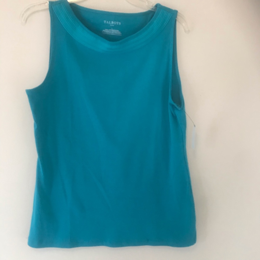 Talbots sleeveless teal shirt Sz Large